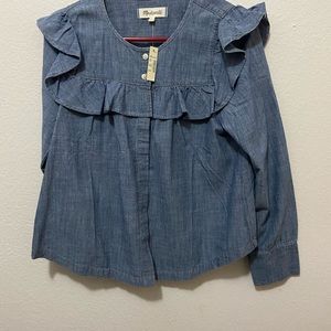 NWT/ Madewell / Chambray ruffle shirt